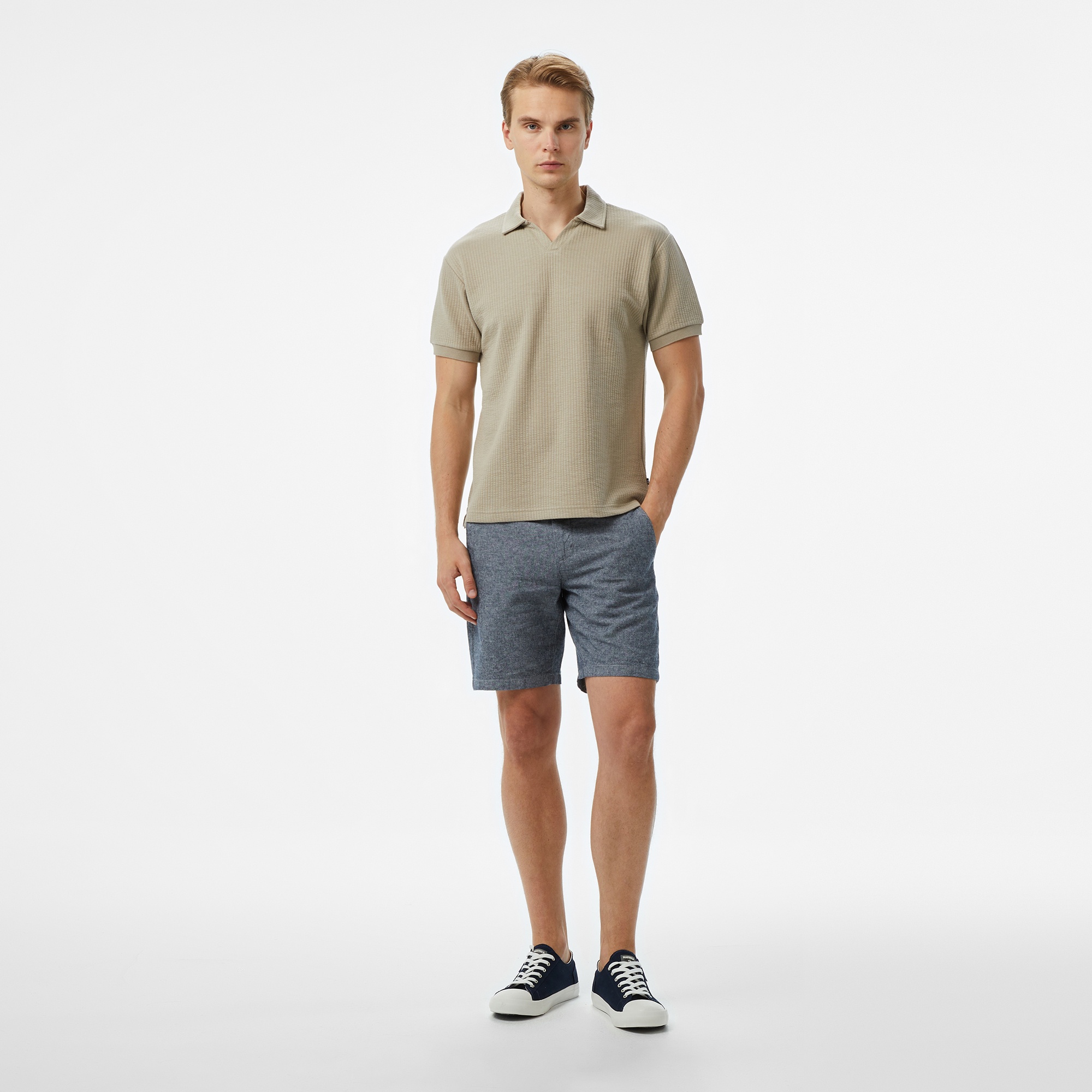 Nautica Erkek Bej Classic Fit Polo