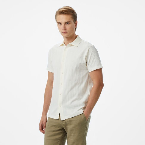  Nautica Erkek Ekru Classic Fit Polo