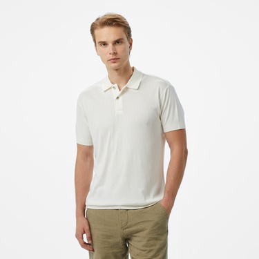  Nautica Erkek Ekru Classic Fit Polo