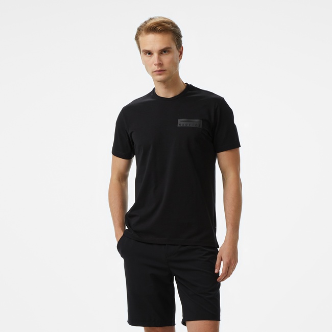  Nautica Erkek Siyah Regular Fit Baskılı T-Shirt