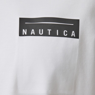  Nautica Erkek Beyaz Regular Fit Baskılı T-Shirt