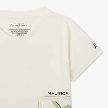  Nautica Erkek Çocuk Krem Regular Fit Baskılı T-Shirt
