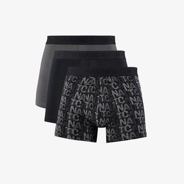  Nautica Erkek Siyah Standart Fit 3'lü Boxer