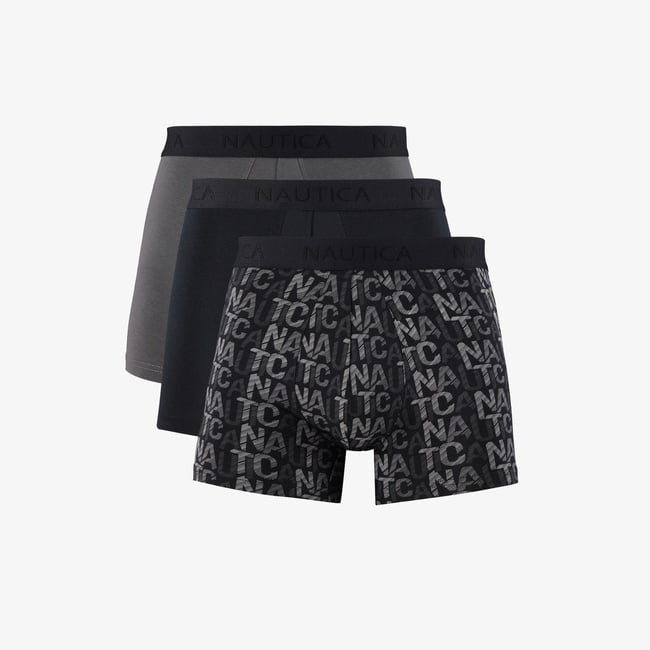  Nautica Erkek Siyah Standart Fit 3'lü Boxer
