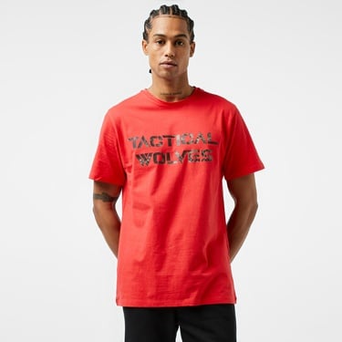  Tactical Wolves Erkek Kırmızı Günlük T-Shirt