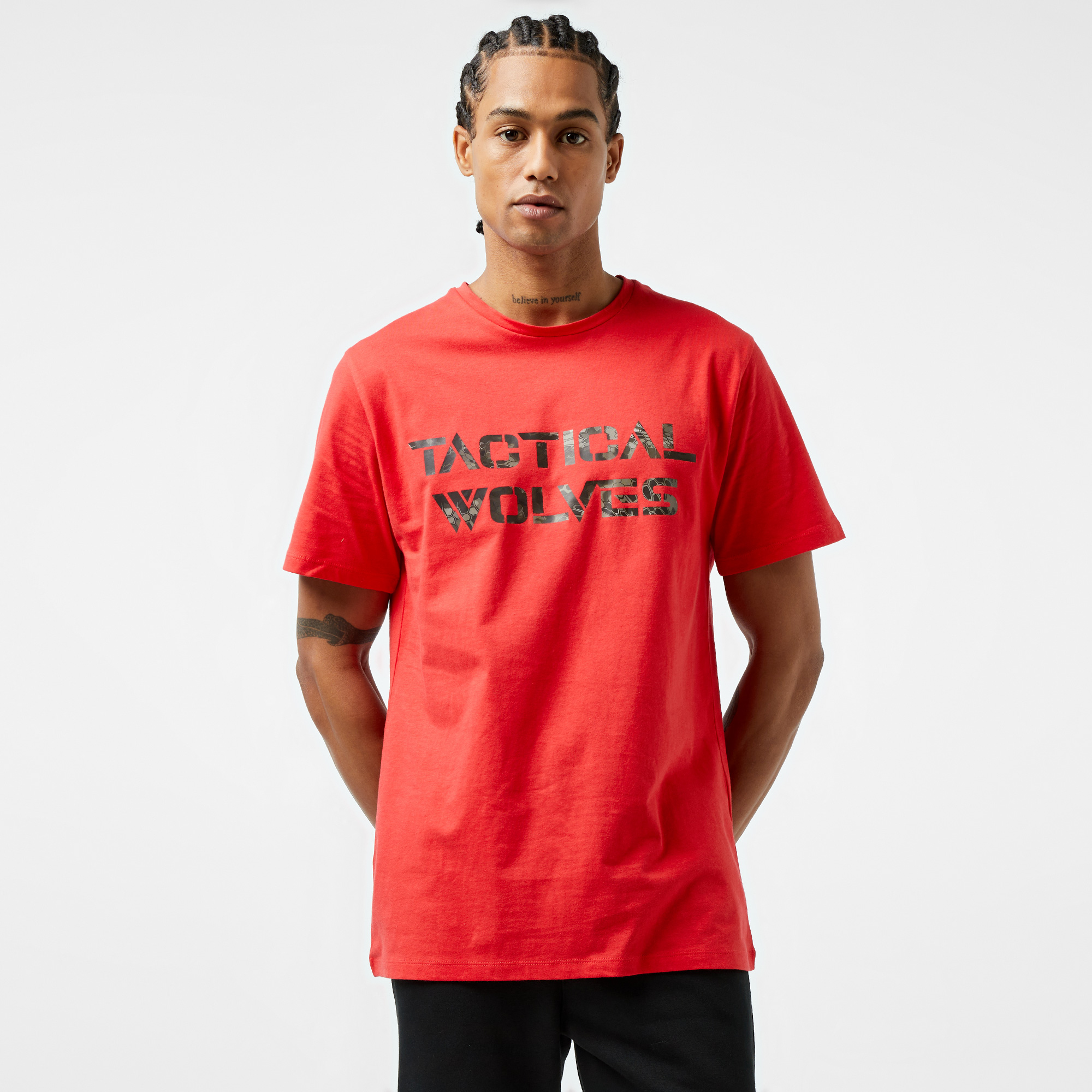  Tactical Wolves Erkek Kırmızı Günlük T-Shirt