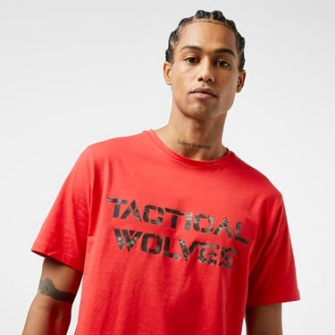  Tactical Wolves Erkek Kırmızı Günlük T-Shirt