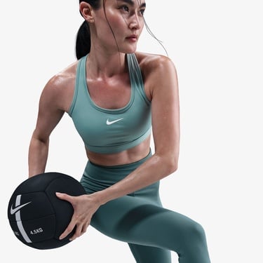  Nike Swoosh Medium Support Kadın Yeşil Bra