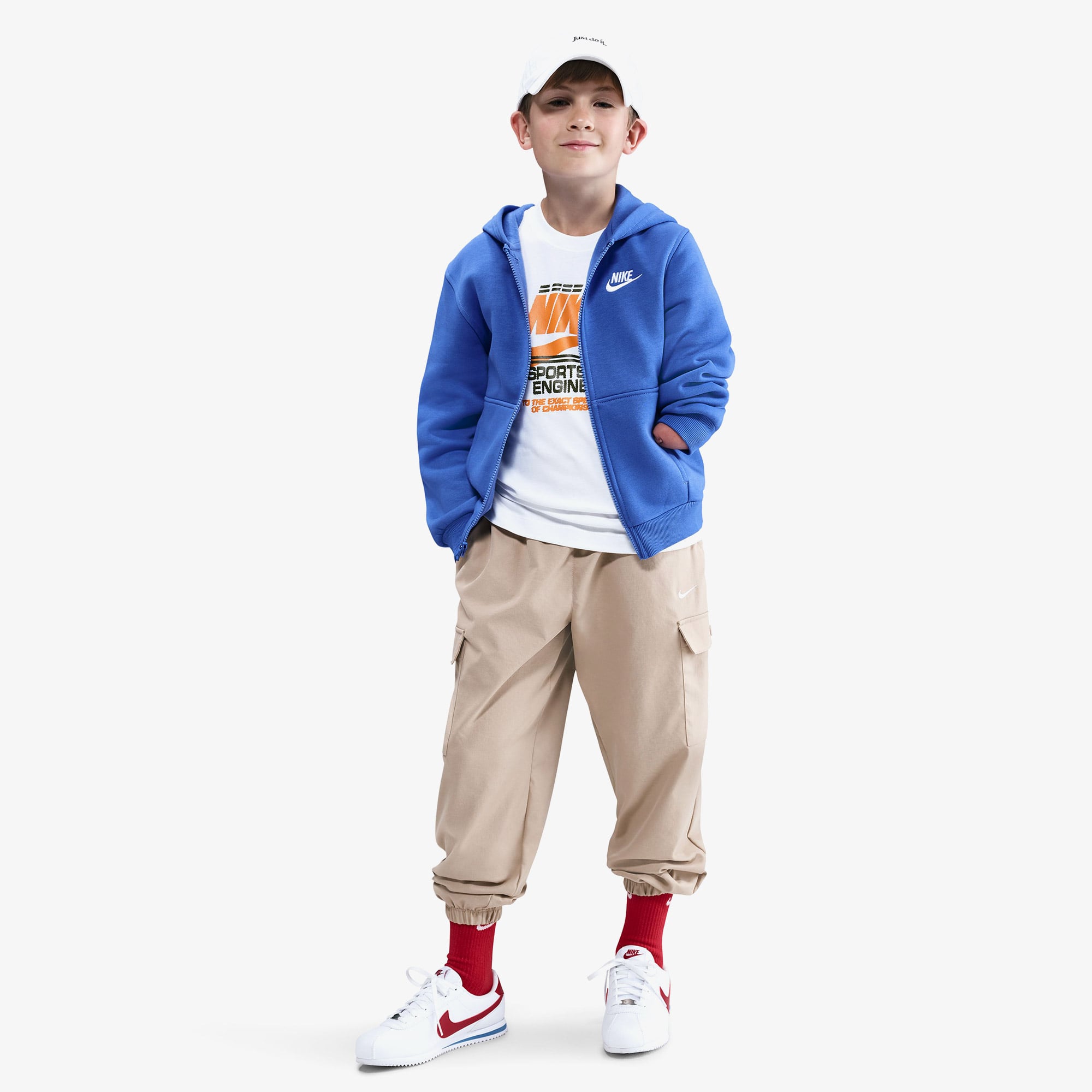  Nike Sportswear Club Fleece Çocuk Mavi Hoodie