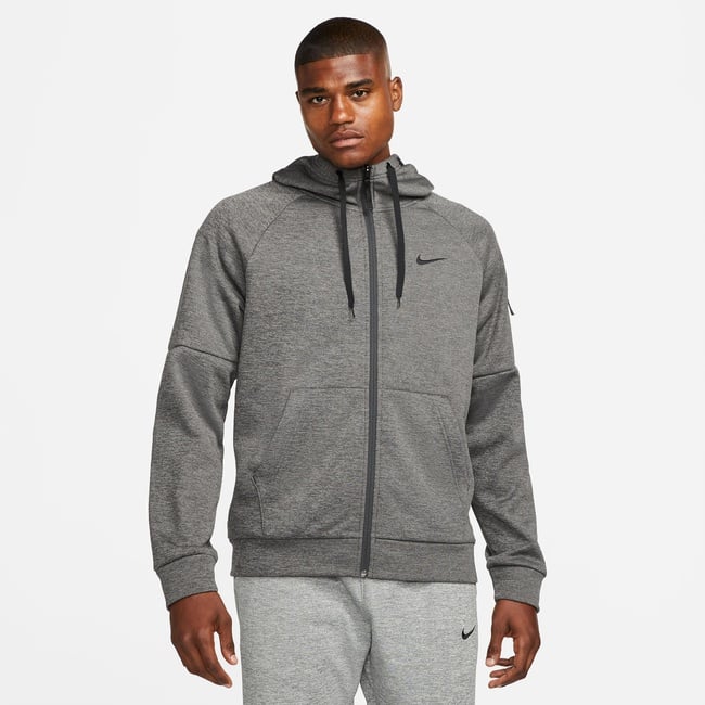  Nike Therma-Fit Full-Zip Erkek Gri Hoodie