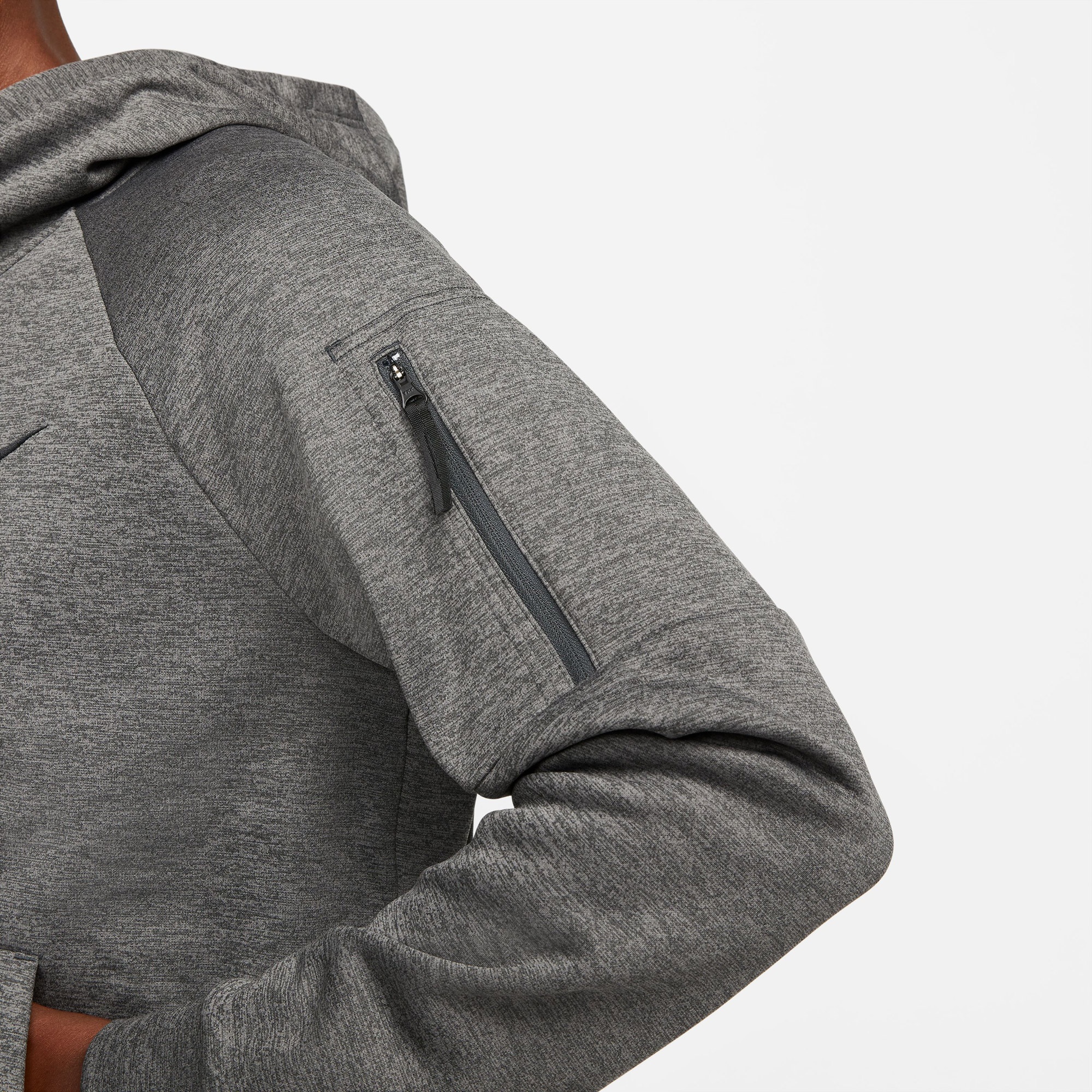 Nike Therma-Fit Full-Zip Erkek Gri Hoodie