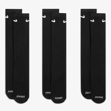  Nike Everyday Plus Lightweight 3' lü Erkek Siyah Çorap