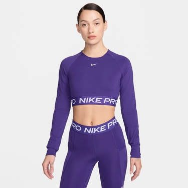  Nike Pro Dri-Fit 365 Kadın Mor Crop T-Shirt