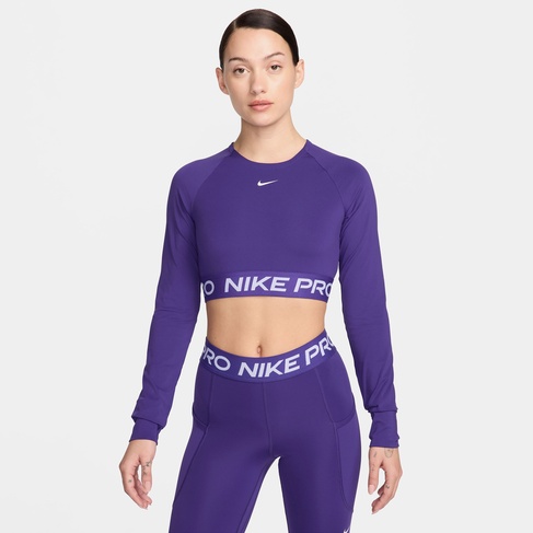 Nike Pro Dri-Fit 365 Kadın Mor Crop T-Shirt