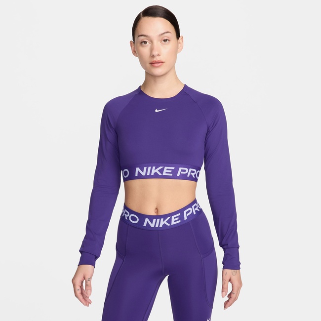  Nike Pro Dri-Fit 365 Kadın Mor Crop T-Shirt