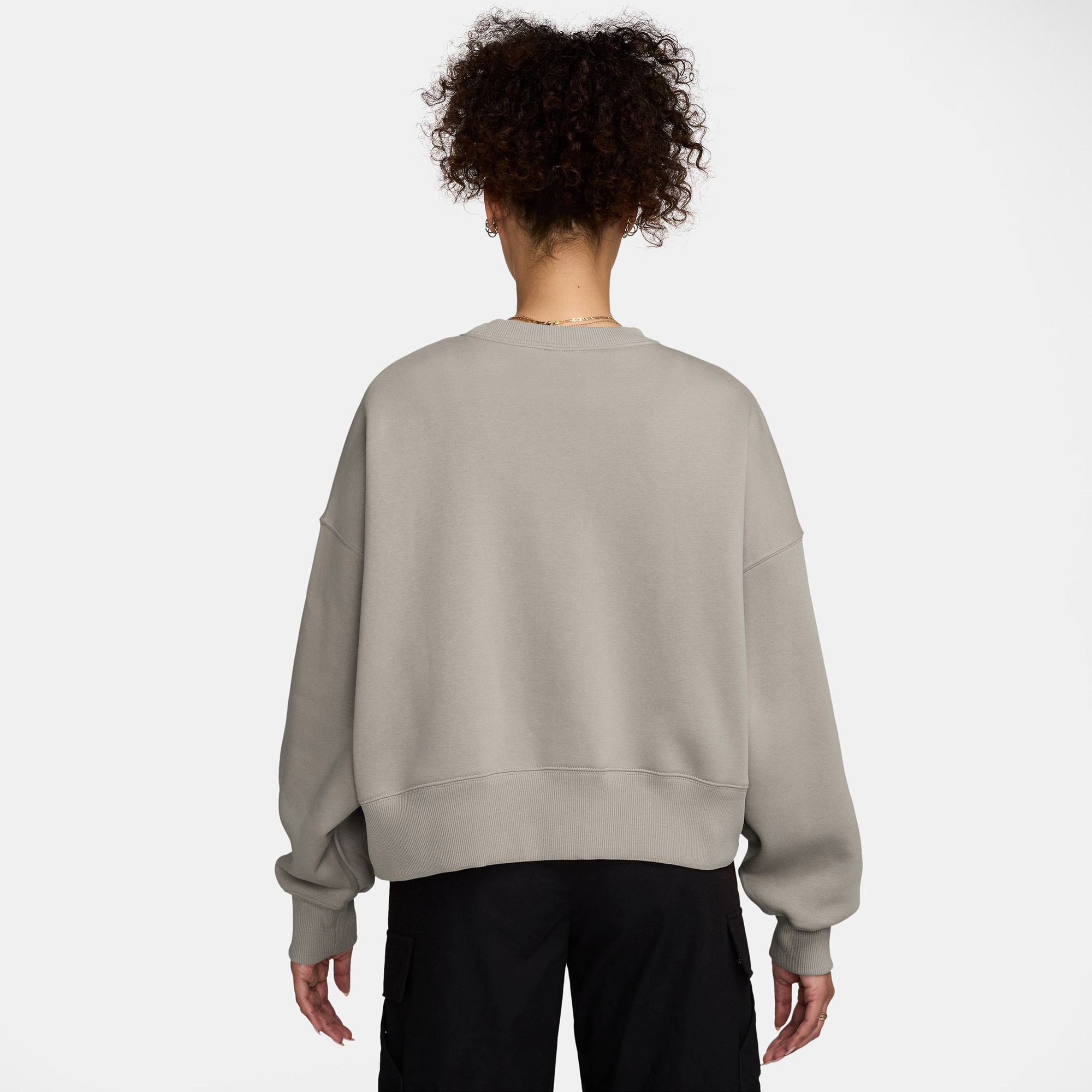 Nike Sportswear Phoenix Fleece Over size Crew Kadın Gri Sweatshirt