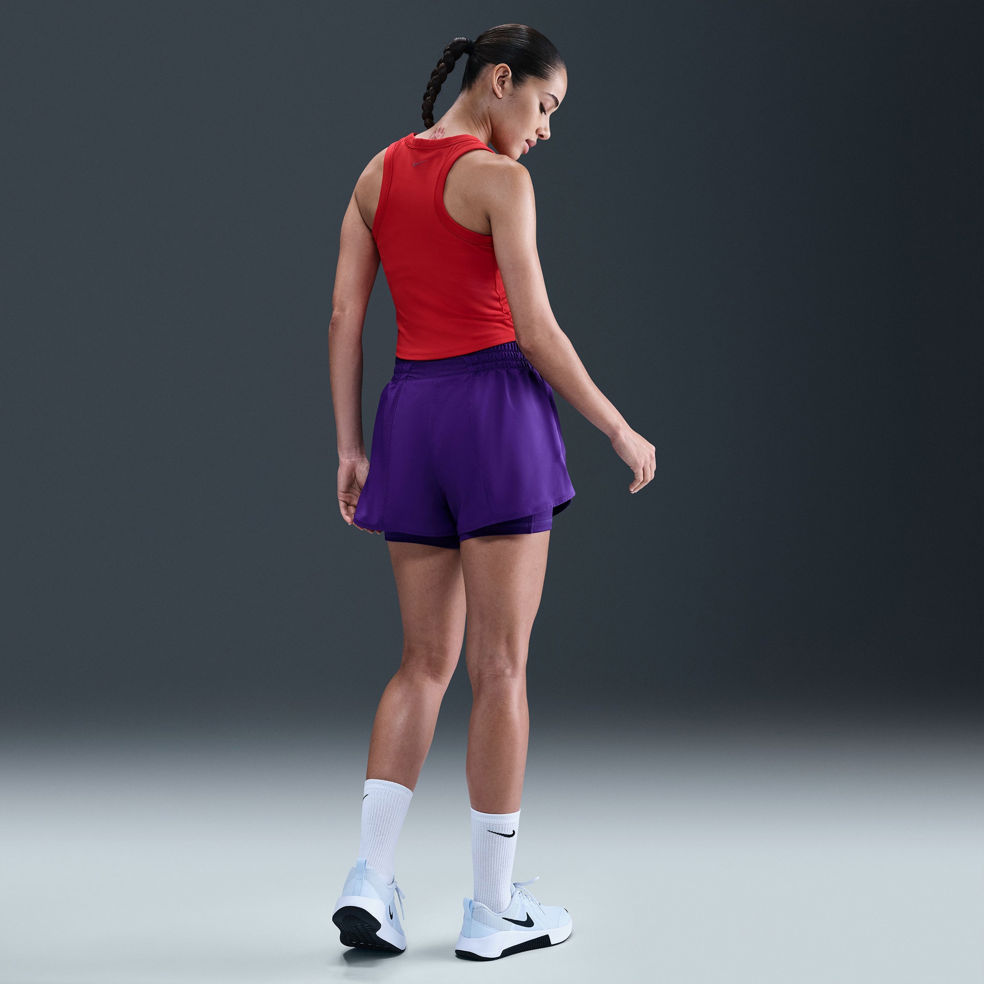 Nike One Dri-Fit 8 cm Kadın Mor Şort