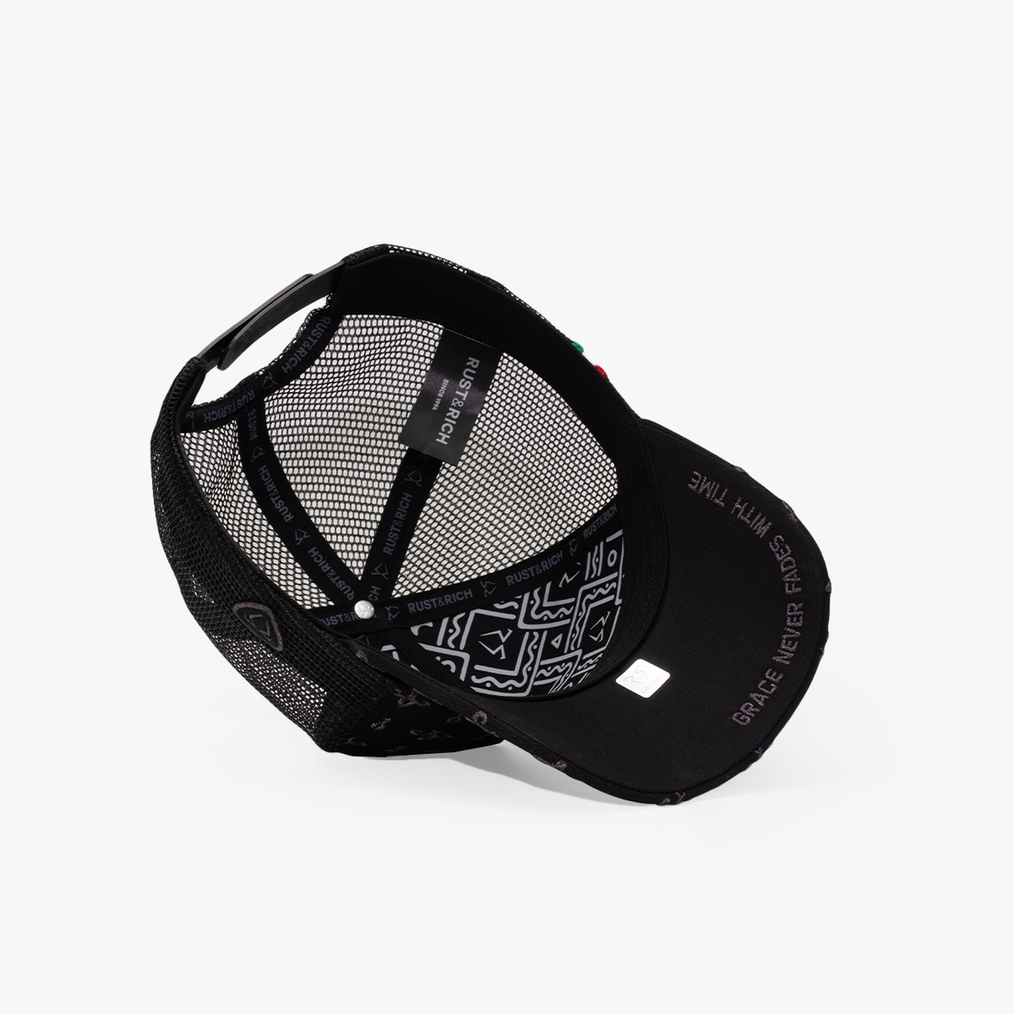 RustandRich Kadın Erkek Siyah/Antrasit Trucker Şapka-Premium Collection-Regalia