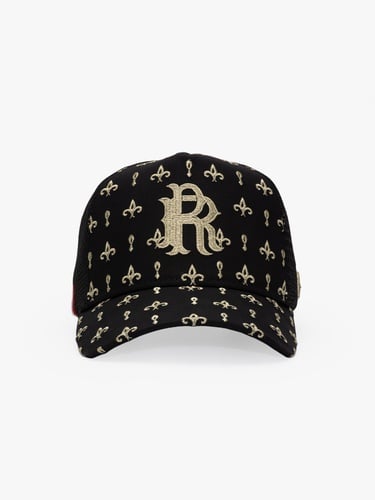  RustandRich Kadın Erkek Siyah/Gold Trucker Şapka-Premium Collection-Regalia