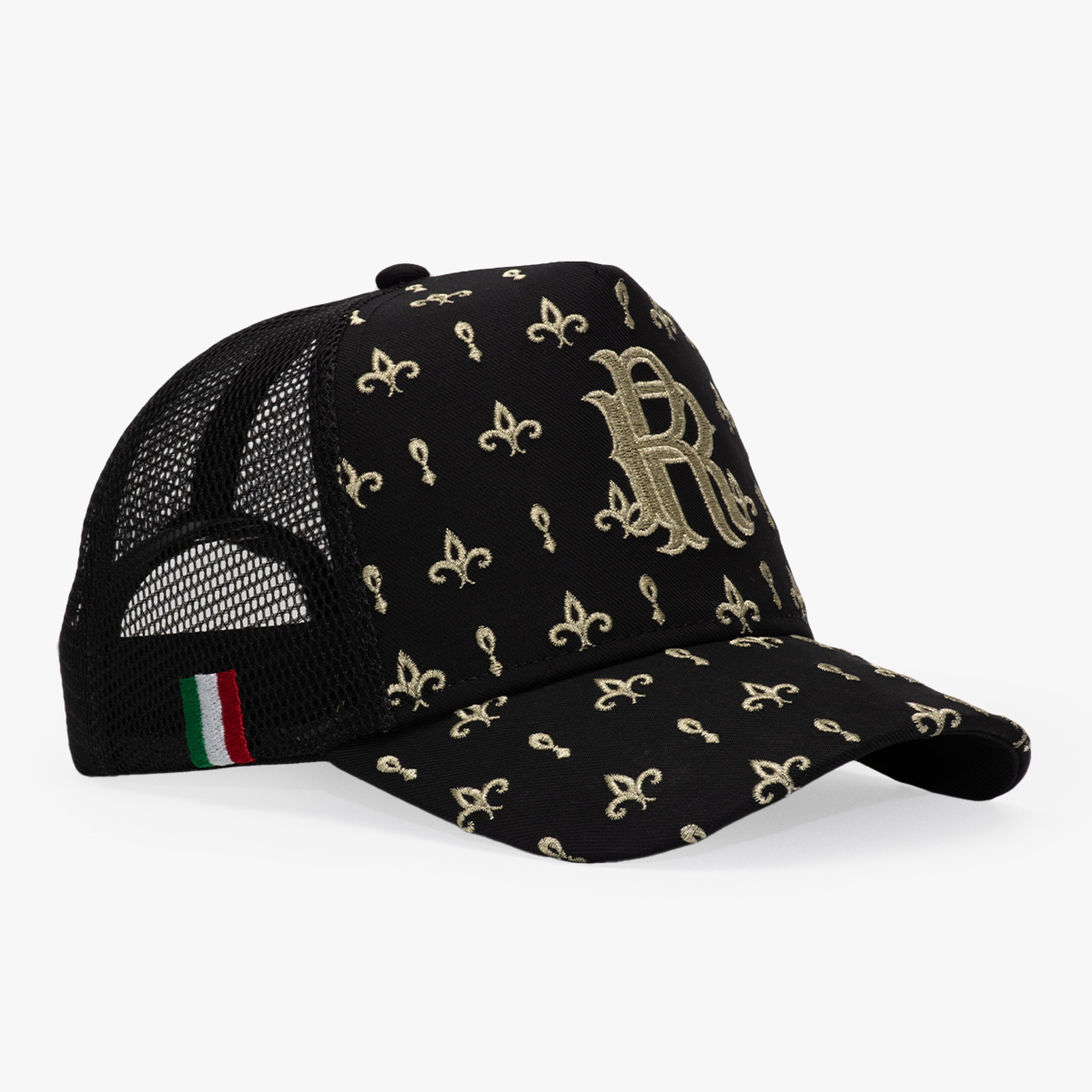 RustandRich Kadın Erkek Siyah/Gold Trucker Şapka-Premium Collection-Regalia