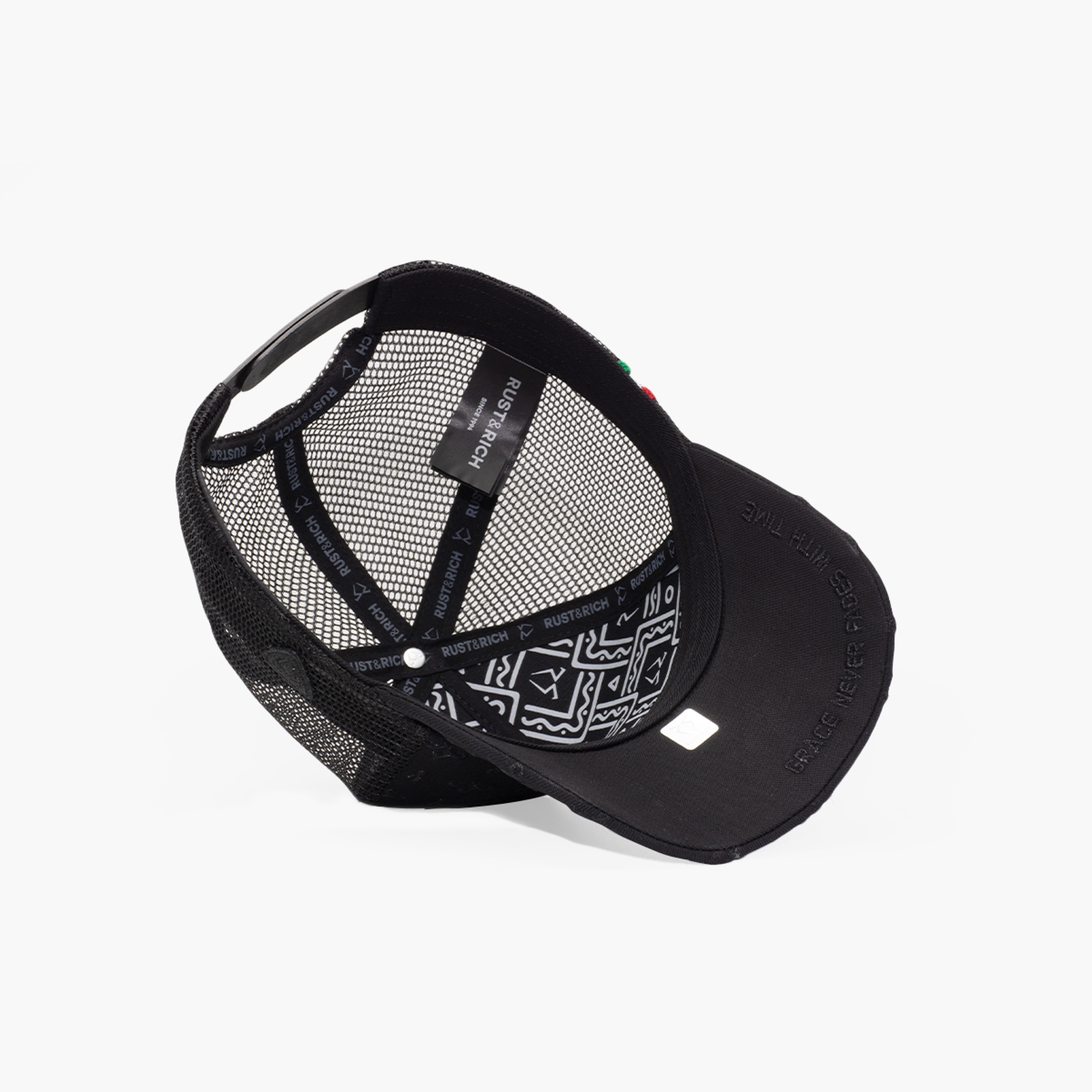 RustandRich Kadın Erkek Siyah Trucker Şapka-Premium Collection-Regalia