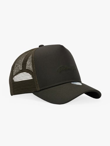  RustandRich Kadın Erkek Haki Trucker Şapka-Timeless Collection-Casual