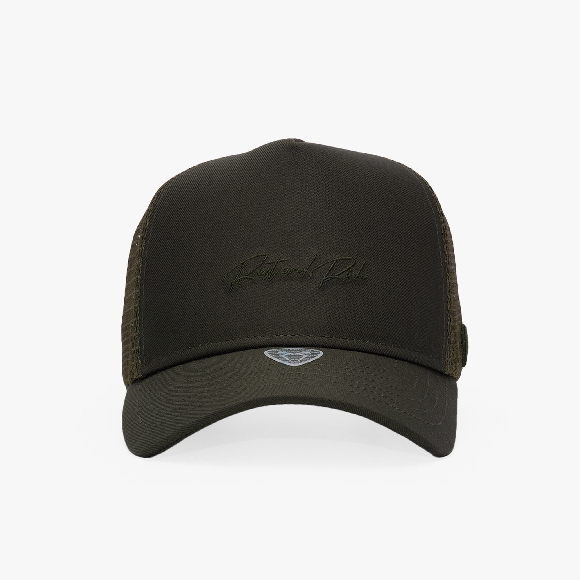 RustandRich Kadın Erkek Haki Trucker Şapka-Timeless Collection-Casual