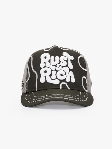  RustandRich Kadın Erkek Haki Trucker Şapka-Urban Collection-Line