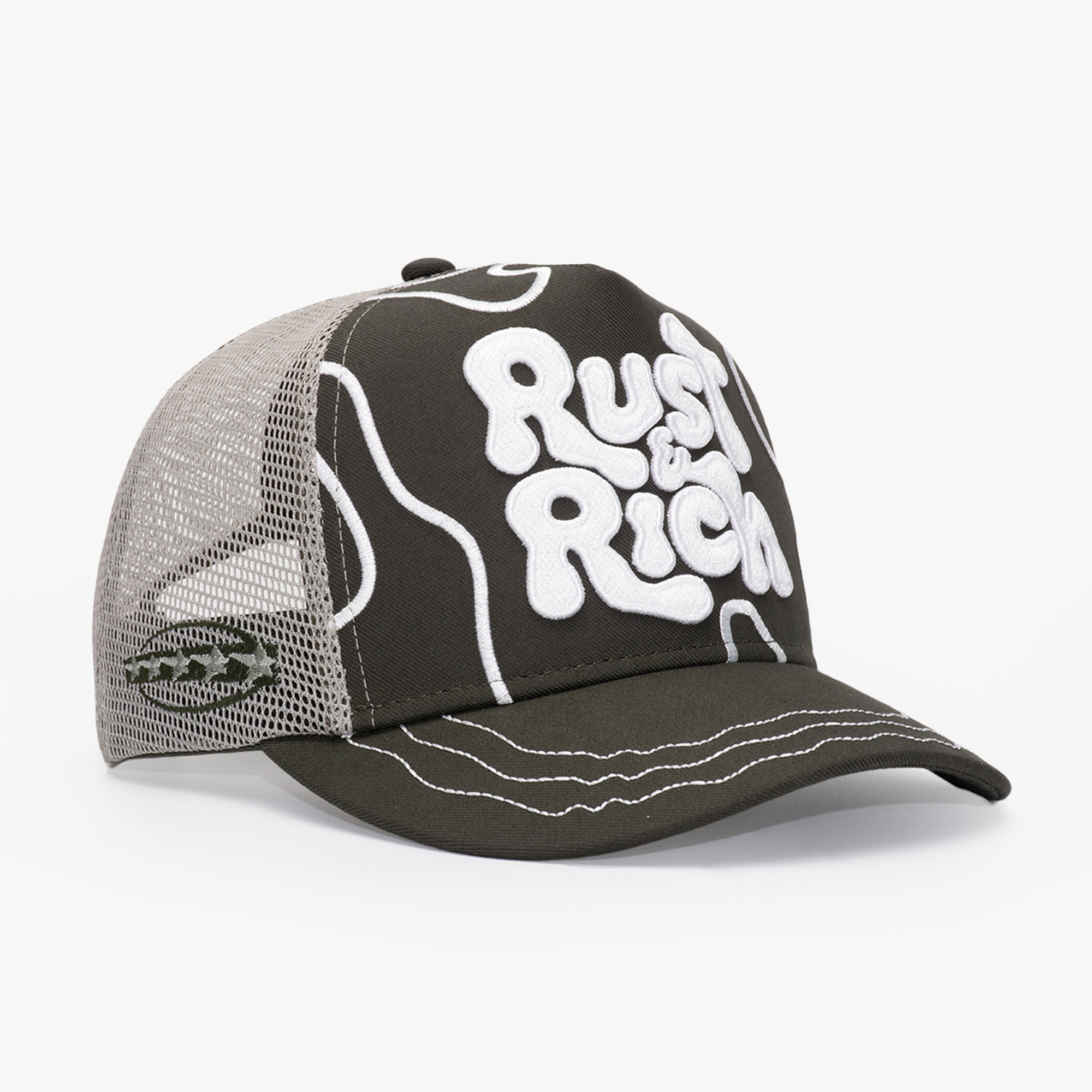 RustandRich Kadın Erkek Haki Trucker Şapka-Urban Collection-Line