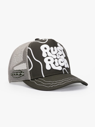  RustandRich Kadın Erkek Haki Trucker Şapka-Urban Collection-Line