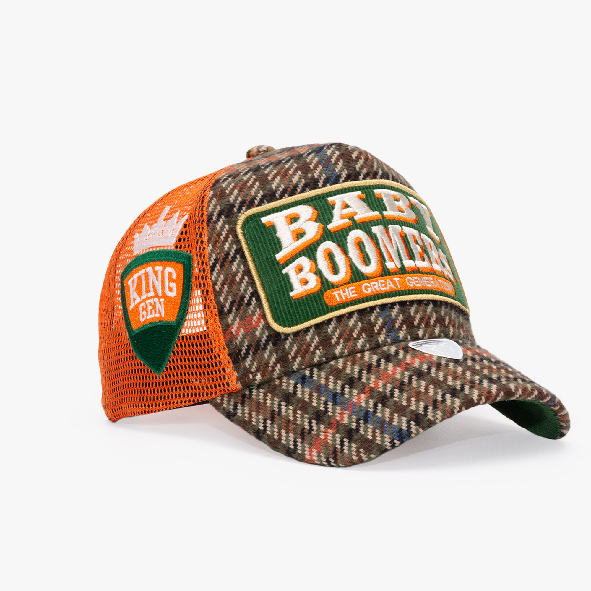 RustandRich Kadın Erkek Kahverengi Trucker Şapka-Generation Collection-Boomers