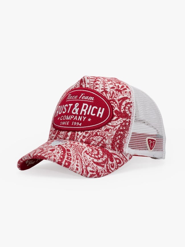  RustandRich Kadın Erkek Bordo Trucker Şapka-Premium Collection-Vintage Race