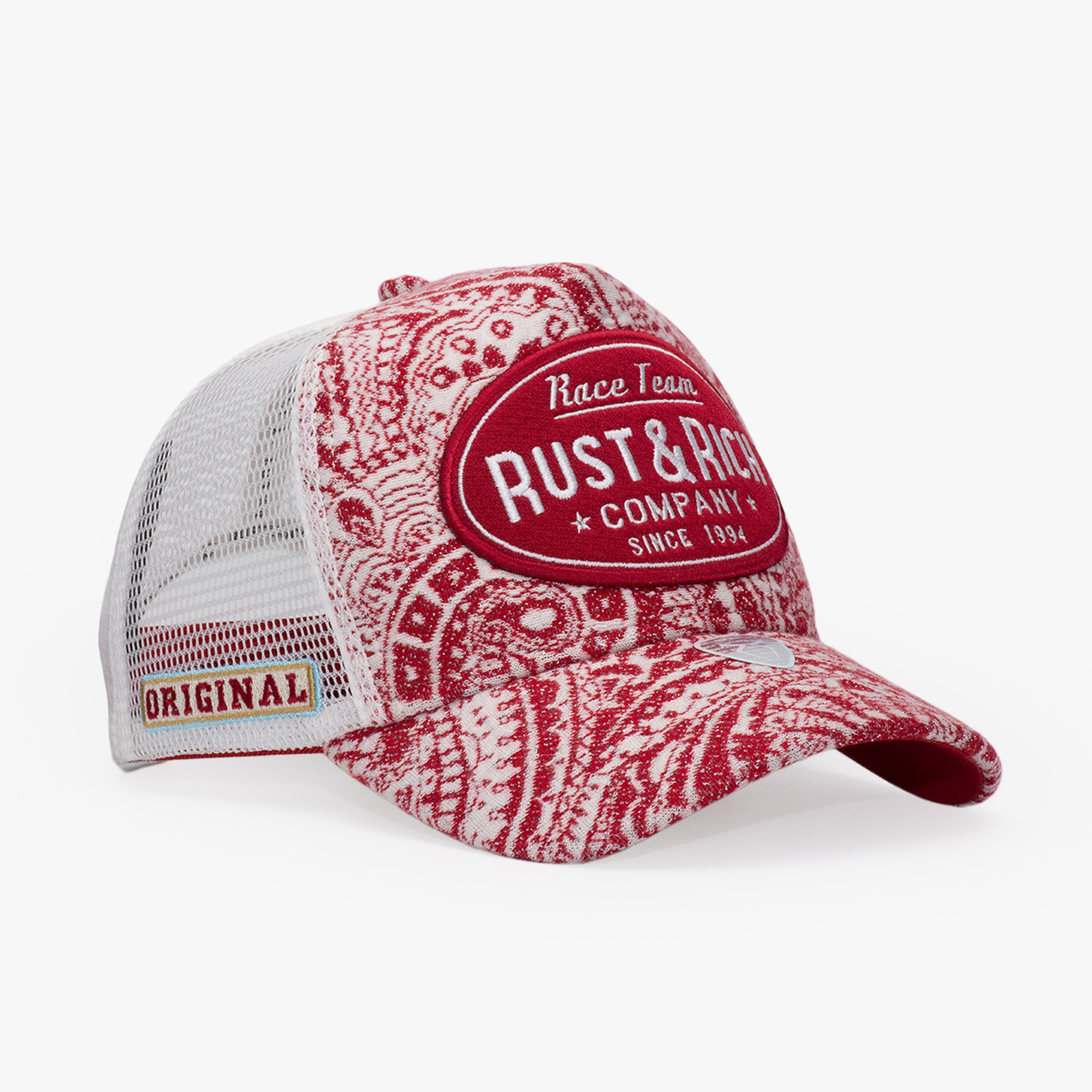 RustandRich Kadın Erkek Bordo Trucker Şapka-Premium Collection-Vintage Race