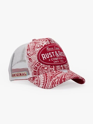  RustandRich Kadın Erkek Bordo Trucker Şapka-Premium Collection-Vintage Race