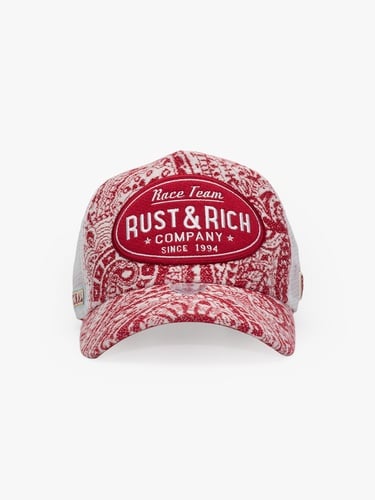 RustandRich Kadın Erkek Bordo Trucker Şapka-Premium Collection-Vintage Race