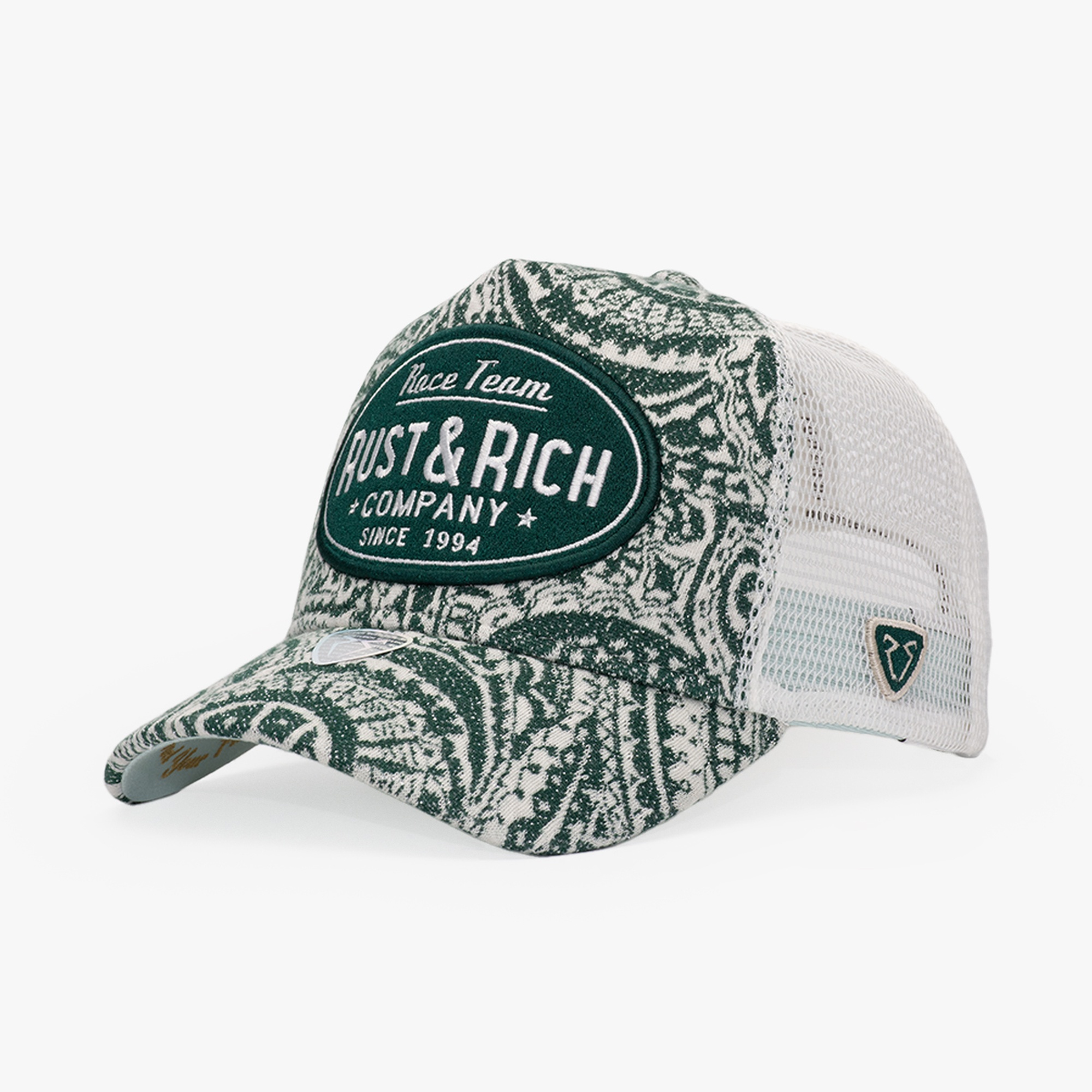 RustandRich Kadın Erkek Yeşil Trucker Şapka-Premium Collection-Vintage Race