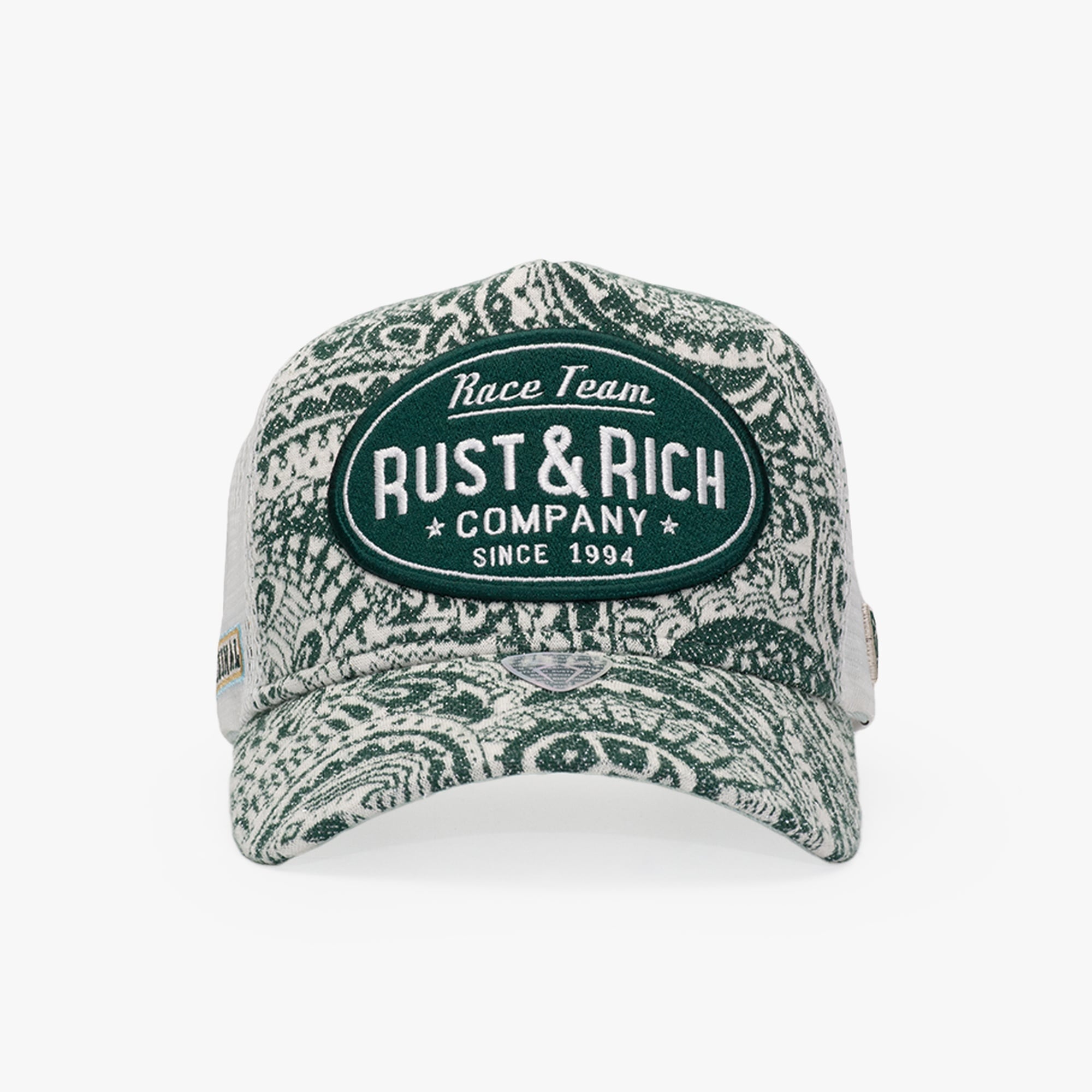 RustandRich Kadın Erkek Yeşil Trucker Şapka-Premium Collection-Vintage Race