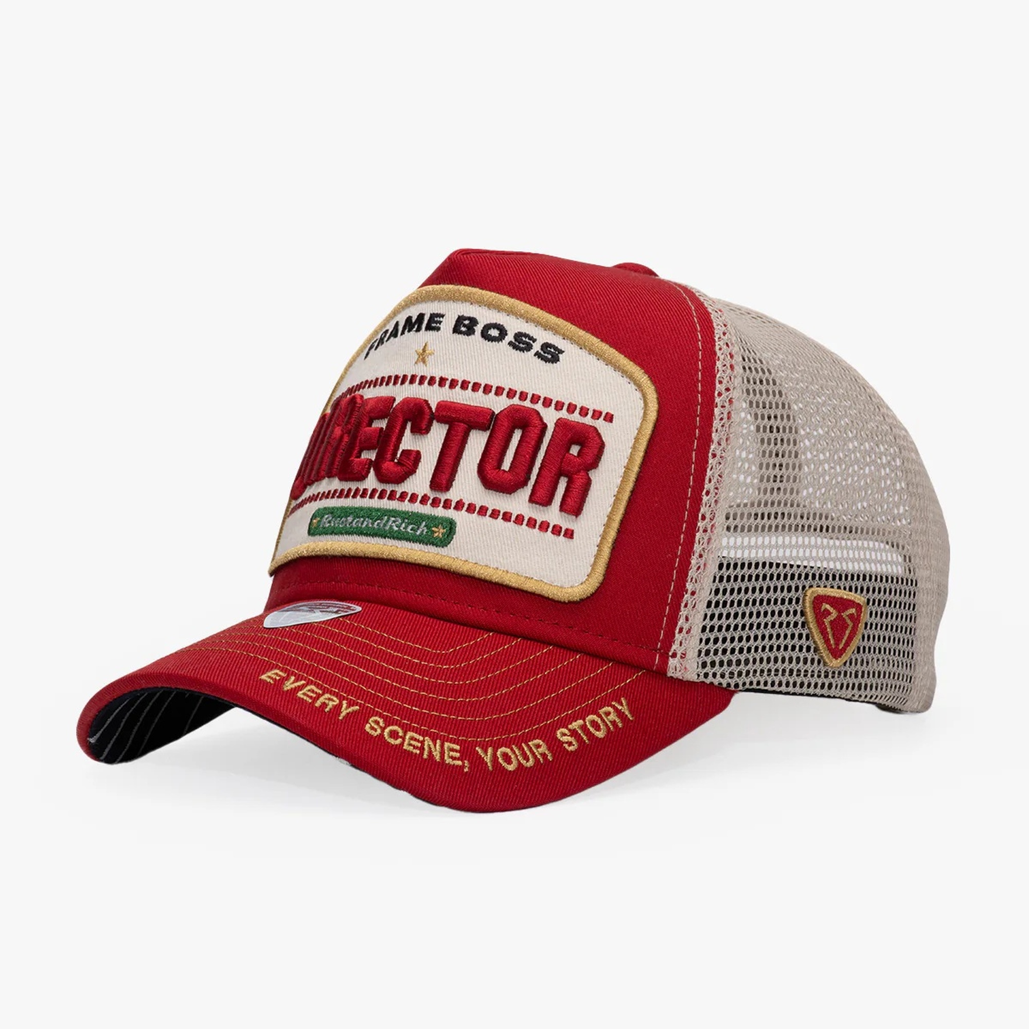 RustandRich Kadın Erkek Kırmızı Trucker Şapka-Urban Collection-Director