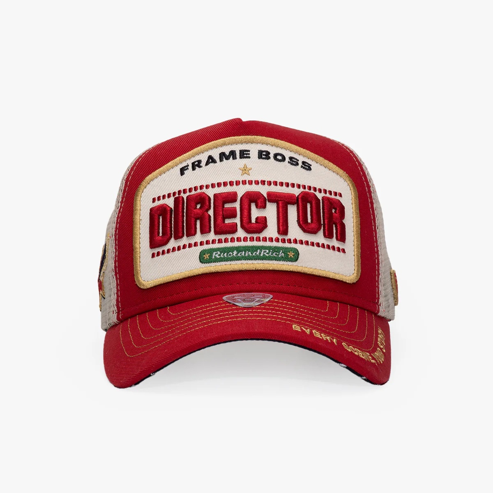 RustandRich Kadın Erkek Kırmızı Trucker Şapka-Urban Collection-Director