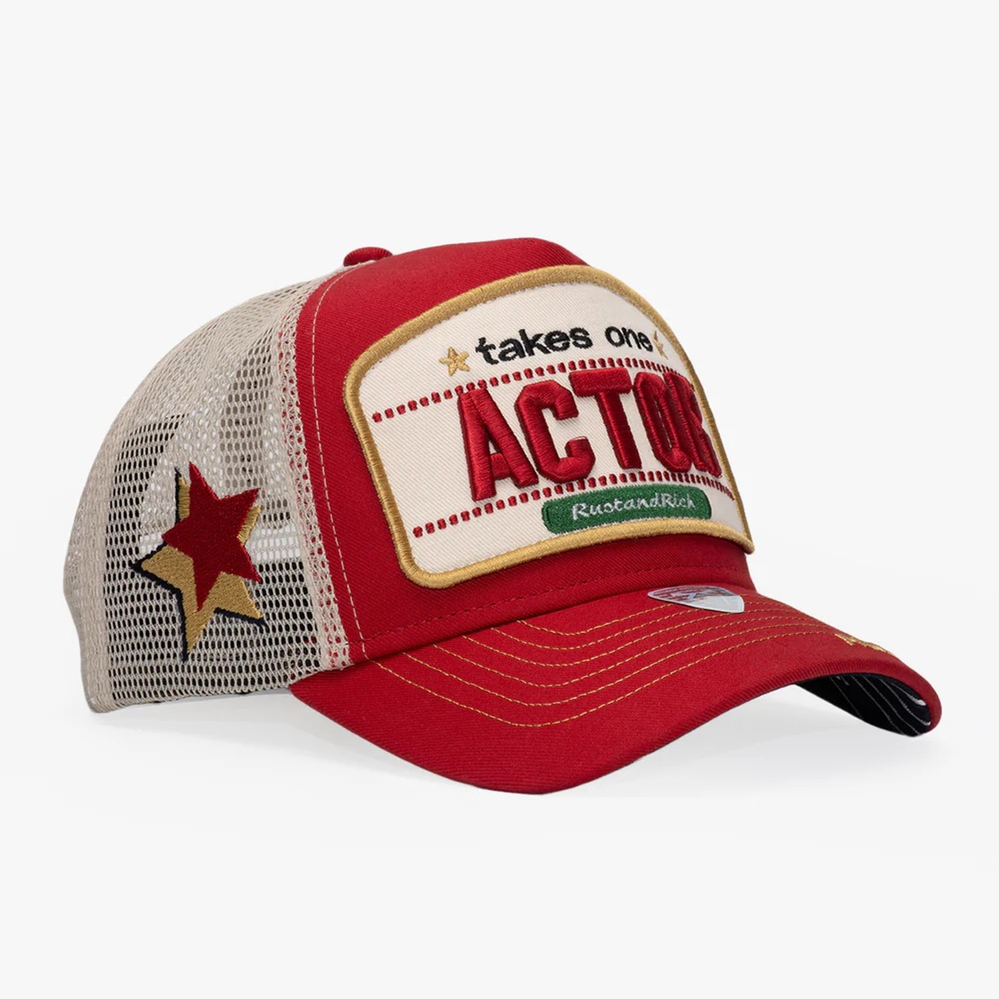 RustandRich Kadın Erkek Kırmızı Trucker Şapka-Urban Collection-Actor