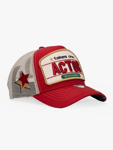  RustandRich Kadın Erkek Kırmızı Trucker Şapka-Urban Collection-Actor