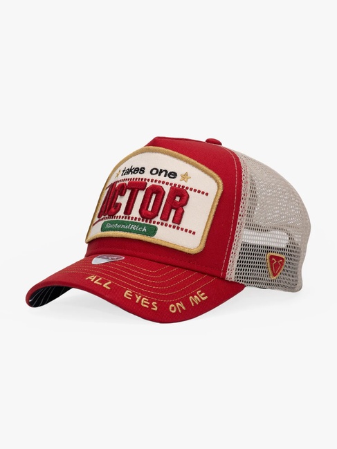  RustandRich Kadın Erkek Kırmızı Trucker Şapka-Urban Collection-Actor