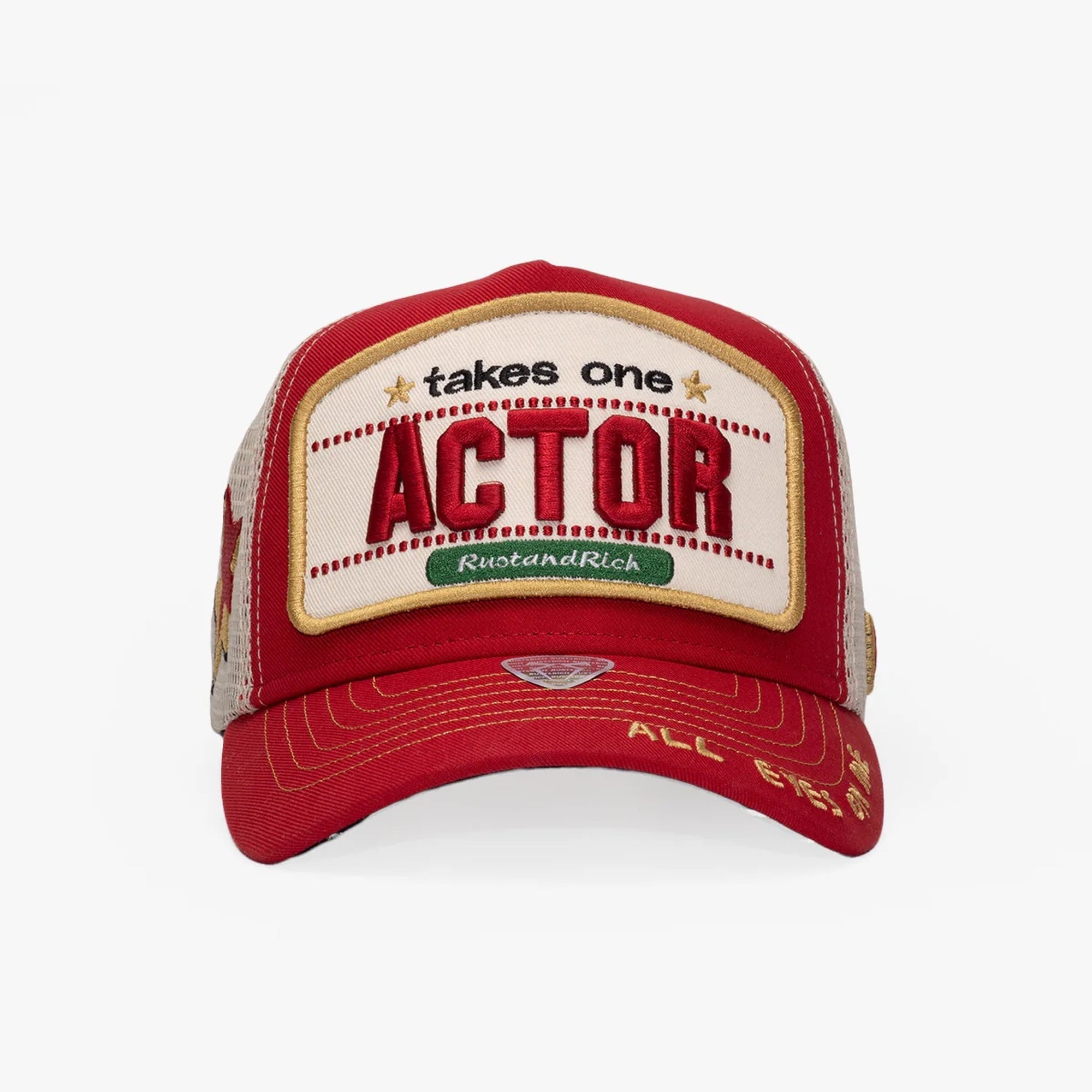 RustandRich Kadın Erkek Kırmızı Trucker Şapka-Urban Collection-Actor