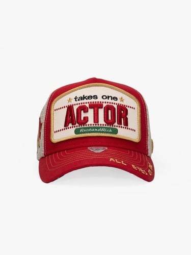  RustandRich Kadın Erkek Kırmızı Trucker Şapka-Urban Collection-Actor