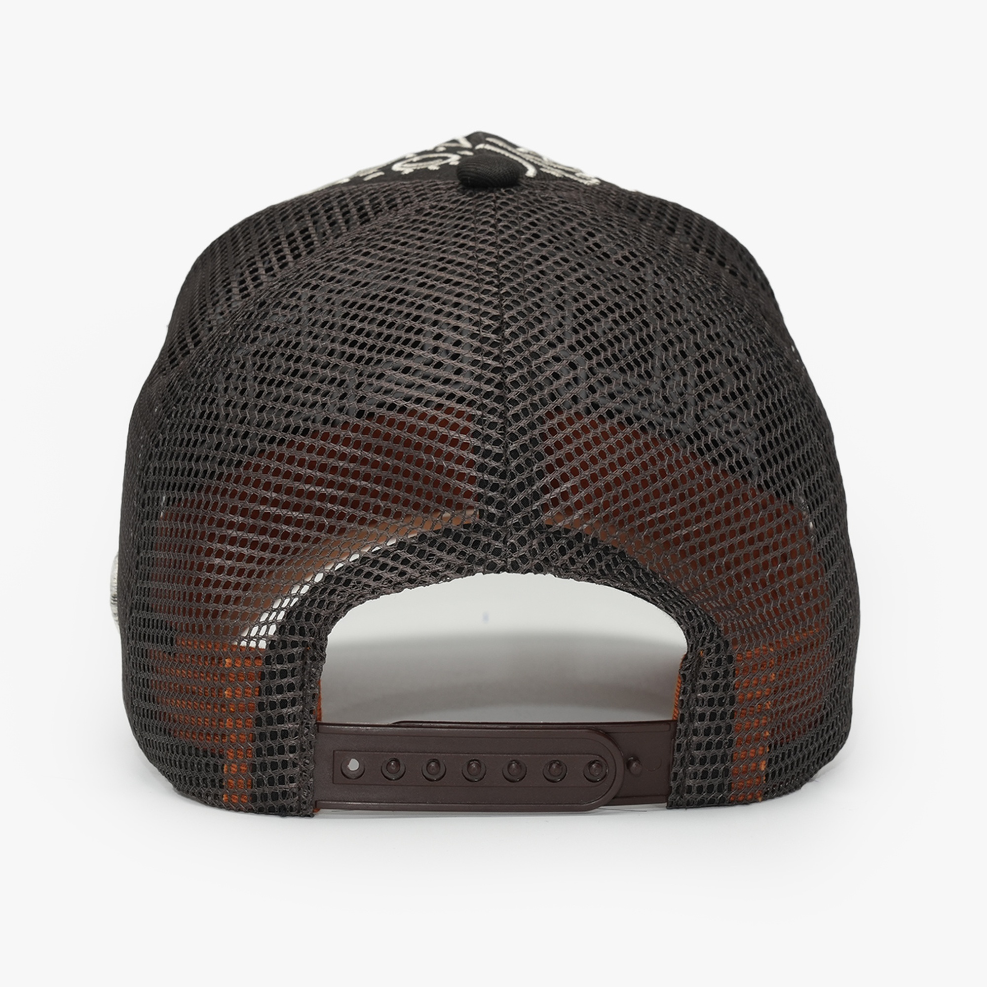 RustandRich Kadın Erkek Kahverengi Trucker Şapka-Art Collection-Doodle