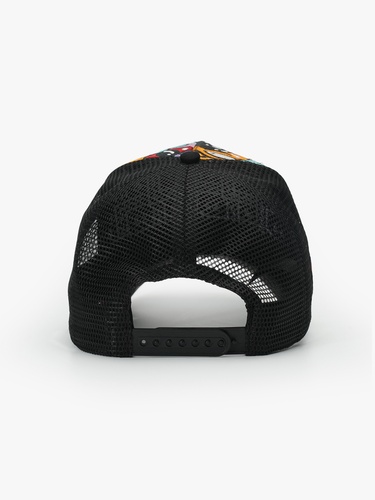  RustandRich Kadın Erkek Siyah Trucker Şapka-Art Collection-Doodle