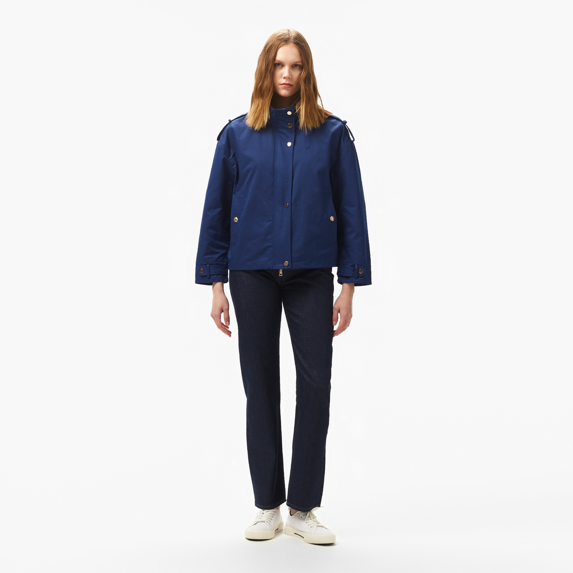 Nautica Kadın Lacivert Regular Fit Dik Yaka Mont