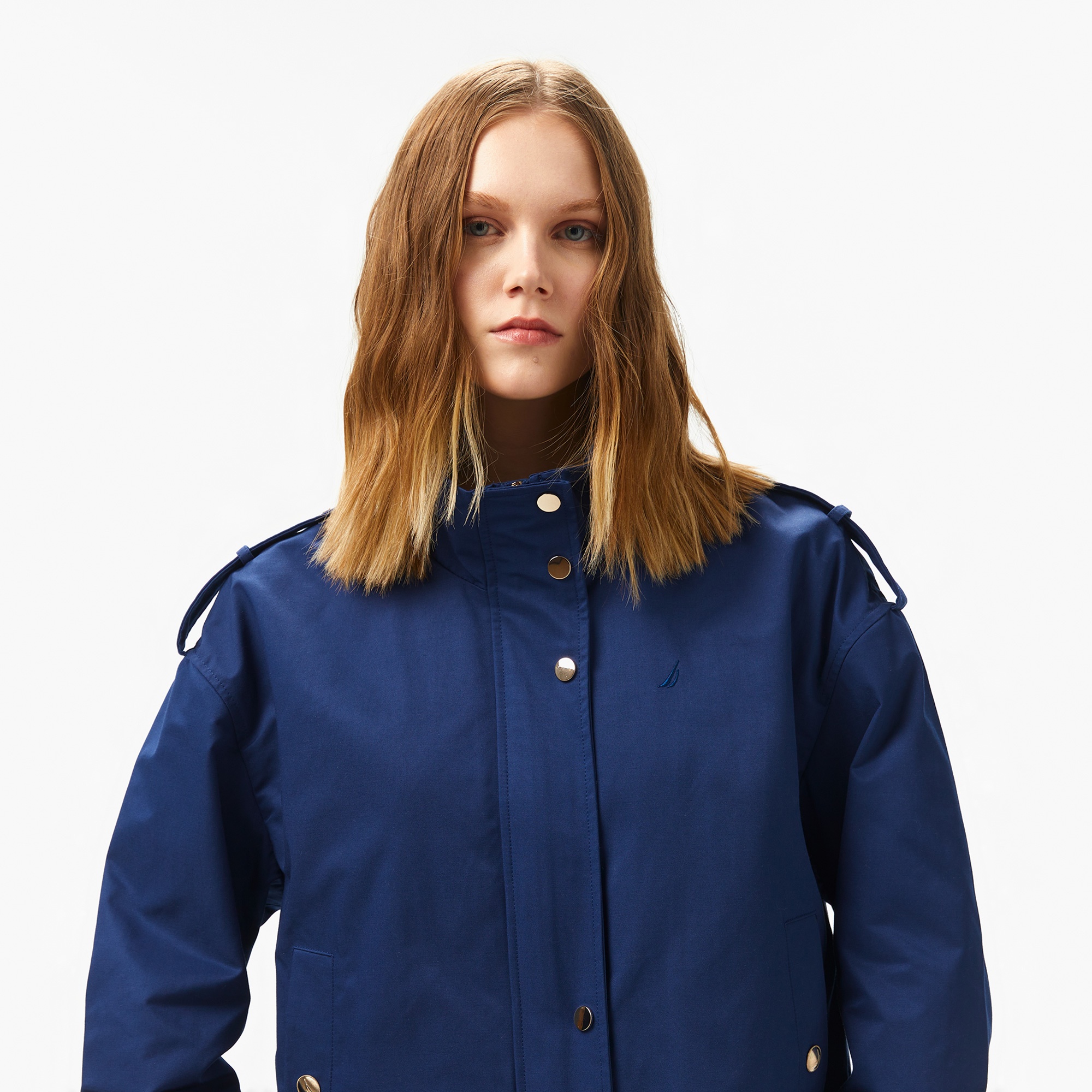 Nautica Kadın Lacivert Regular Fit Dik Yaka Mont