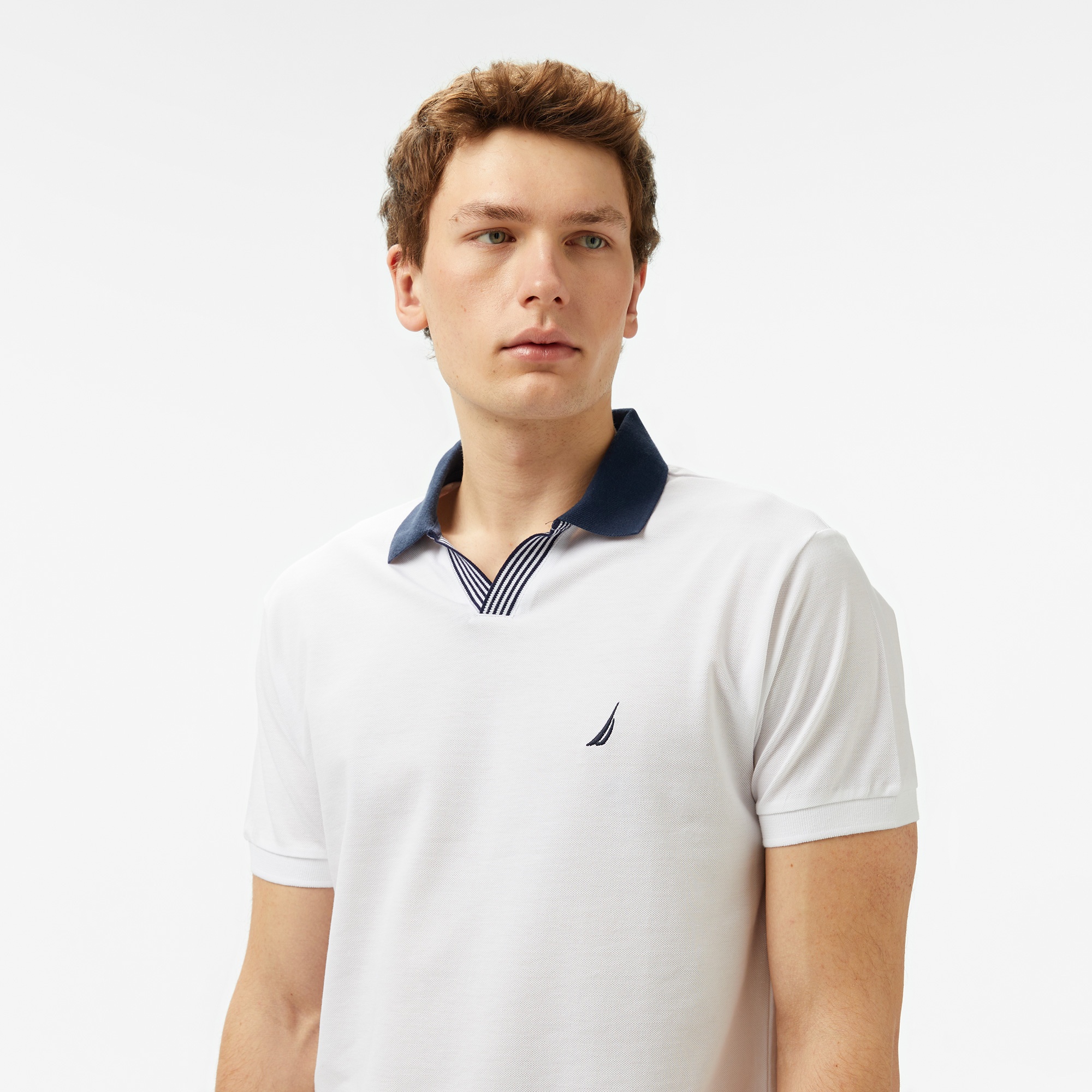 Nautica Erkek Beyaz Classic Fit Polo Yaka T-Shirt
