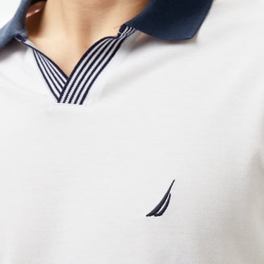  Nautica Erkek Beyaz Classic Fit Polo Yaka T-Shirt